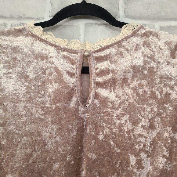 Flamingo Urban Crushed Velvet Dress Dusty Pink Small Romantic Fairycore - Picture 10 of 10